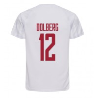 Pánský Fotbalový dres Dánsko Kasper Dolberg #12 MS 2022 Venkovní Krátký Rukáv